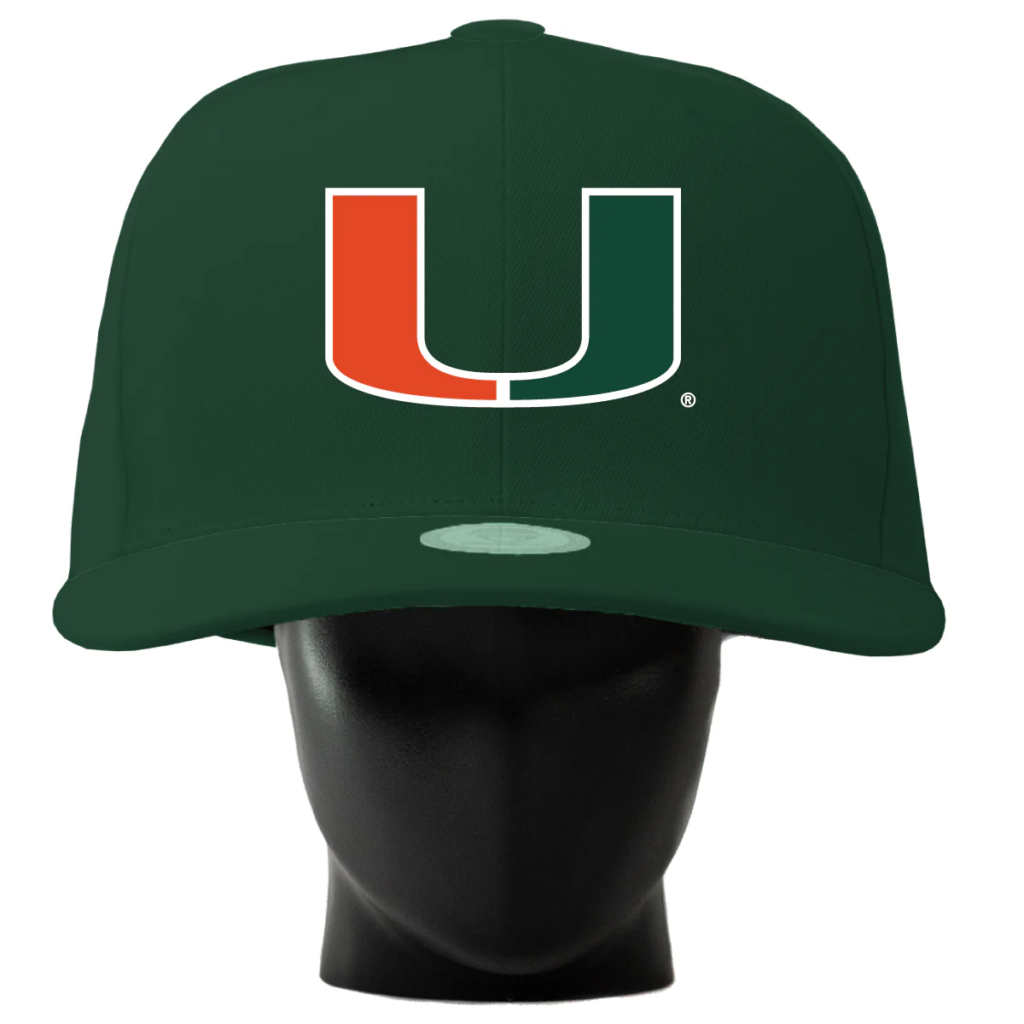 Miami Hurricanes Noggin Boss Hat / Green - U Logo