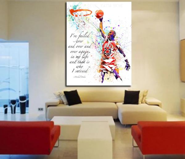 Michael Jordan Canvas Wall Art: Fat Hat 4 Kids Auction Item