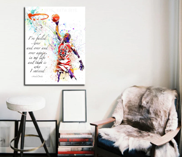 Michael Jordan Canvas Wall Art: Fat Hat 4 Kids Auction Item