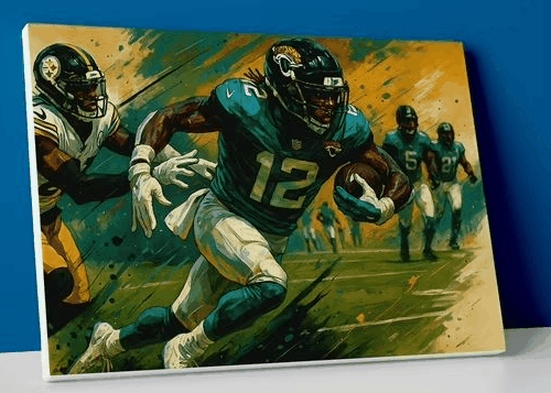 Travis Hunter Canvas Wall Art: 'Jaguars Run'