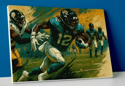 Travis Hunter Canvas Wall Art: 'Jaguars Run'