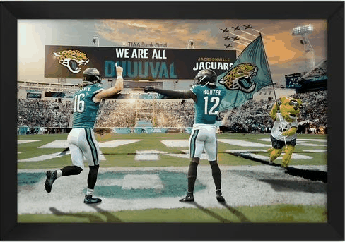 Travis-Hunter-and-Trevor-Lawrence-Jacksonville-Jaguars-Framed-Two-Player-Art-Print
