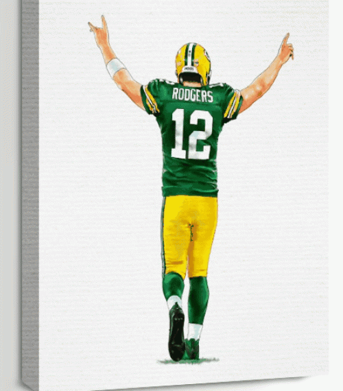 Aaron-Rodgers-Canvas-Wall-Art-Mavis-Print-18x24-inches-Football-Wall-Decor-UV-Water-framed-BTTN